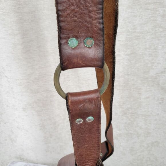 Vintage Hand Tooled & Painted Flowers Leather Hippie Woodstock Purse 70s - Picture 14 of 16